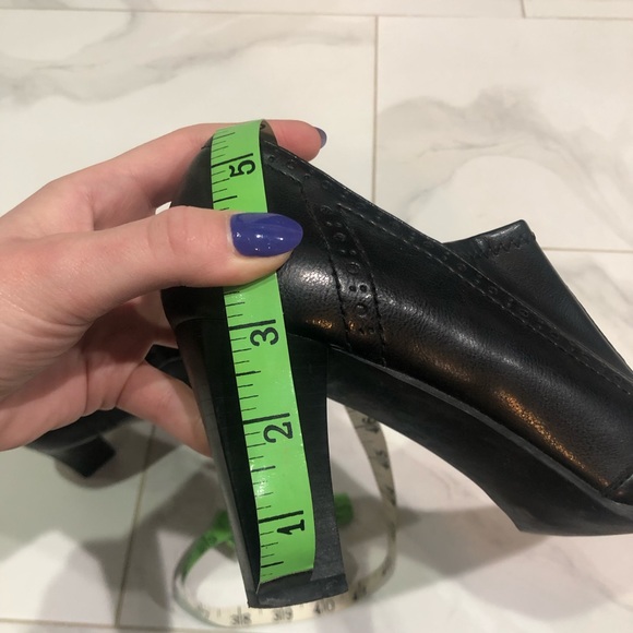 Franco Sarto Square Toe Black Heeled Shoes - Picture 8 of 8